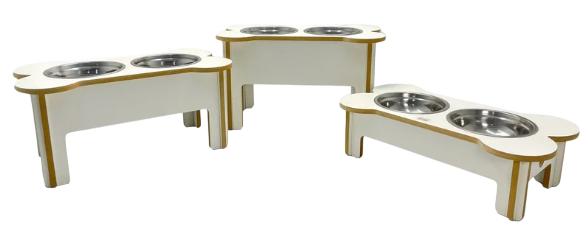 COMEDERO DOBLE MDF HUESITO Nº2 20cm.