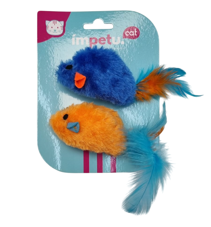 RATA PELUCHE C/PLUMA x2