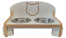 [3130] COMEDERO DOBLE MDF GATITO