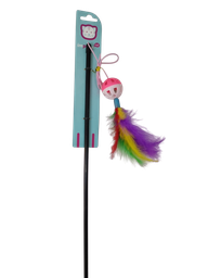 [3214] VARITA PELOTA C/PLUMAS FLUO