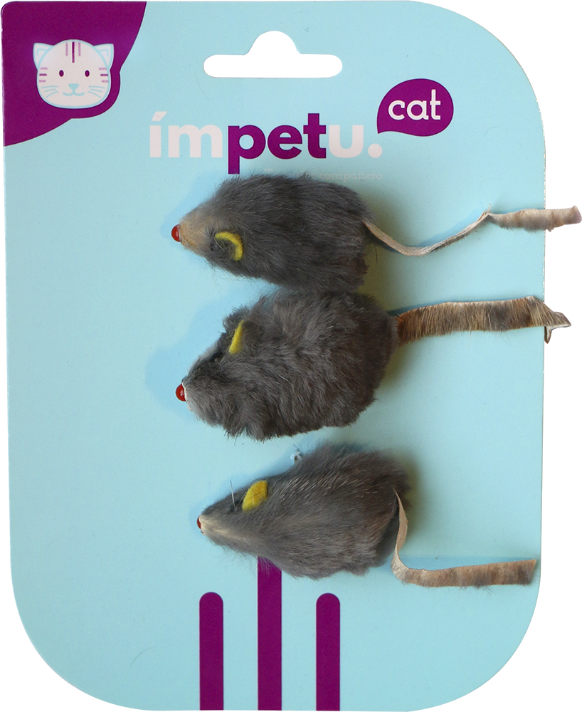 BLISTER RATITAS MINI PIEL  X 3